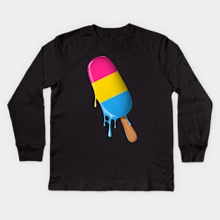 Pansexual Shirt Ice Cream Pansexual Flag LGBTQ Pansexual Kids Long Sleeve T-Shirt